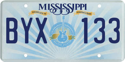 MS license plate BYX133