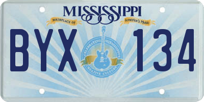 MS license plate BYX134