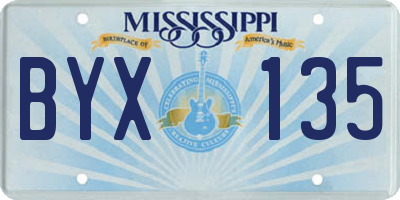MS license plate BYX135