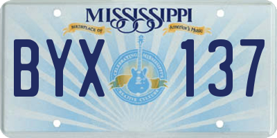 MS license plate BYX137