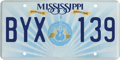 MS license plate BYX139
