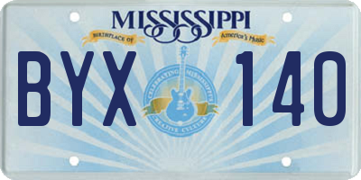 MS license plate BYX140