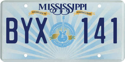 MS license plate BYX141