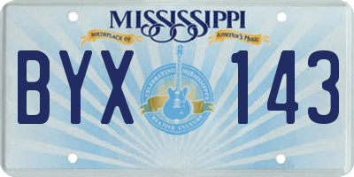 MS license plate BYX143