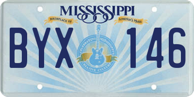 MS license plate BYX146