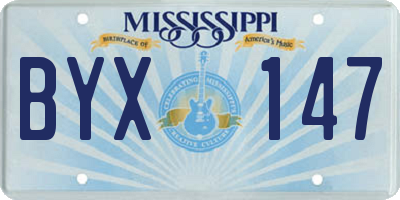 MS license plate BYX147