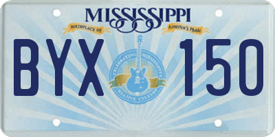 MS license plate BYX150