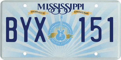 MS license plate BYX151