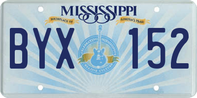 MS license plate BYX152