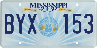 MS license plate BYX153
