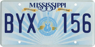MS license plate BYX156