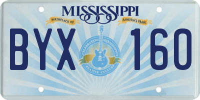 MS license plate BYX160