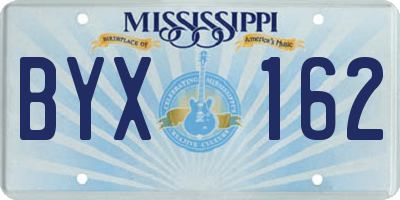 MS license plate BYX162