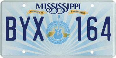 MS license plate BYX164