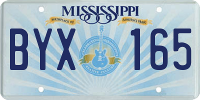 MS license plate BYX165