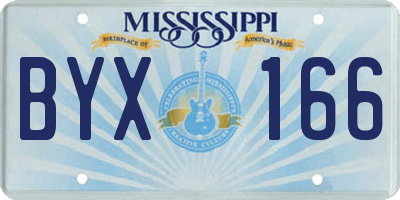 MS license plate BYX166