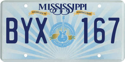MS license plate BYX167