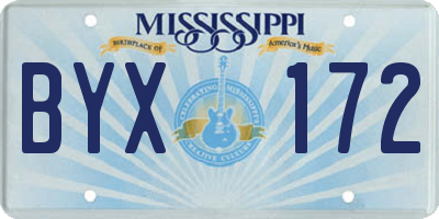 MS license plate BYX172