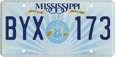 MS license plate BYX173