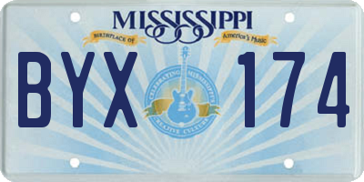 MS license plate BYX174