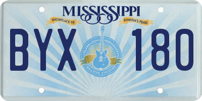 MS license plate BYX180