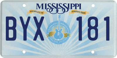 MS license plate BYX181