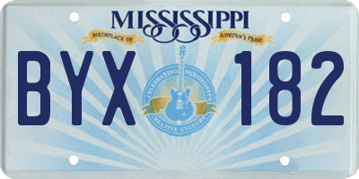 MS license plate BYX182