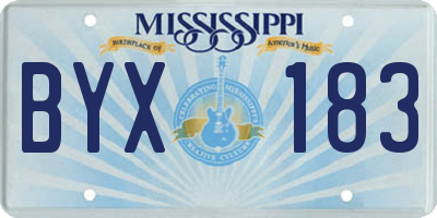 MS license plate BYX183