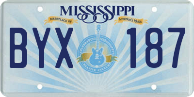 MS license plate BYX187