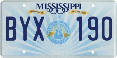 MS license plate BYX190