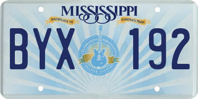 MS license plate BYX192