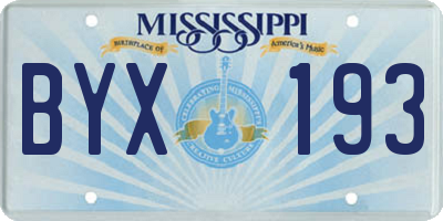MS license plate BYX193
