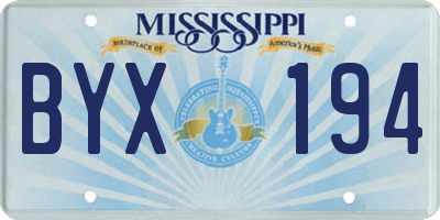 MS license plate BYX194