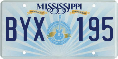 MS license plate BYX195