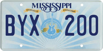 MS license plate BYX200