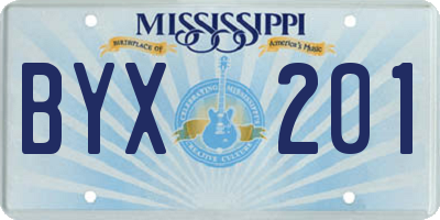 MS license plate BYX201