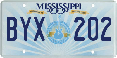 MS license plate BYX202