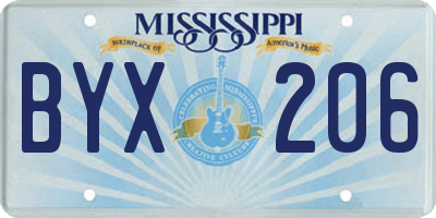 MS license plate BYX206