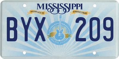 MS license plate BYX209