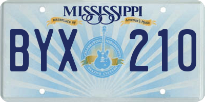 MS license plate BYX210