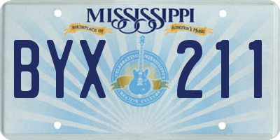 MS license plate BYX211