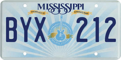 MS license plate BYX212