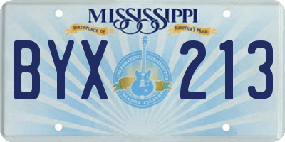 MS license plate BYX213
