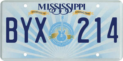 MS license plate BYX214