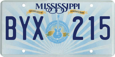 MS license plate BYX215