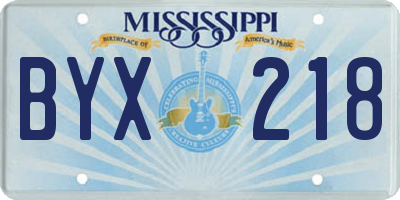 MS license plate BYX218