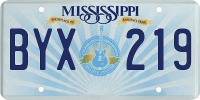 MS license plate BYX219