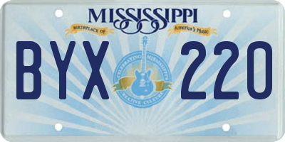 MS license plate BYX220