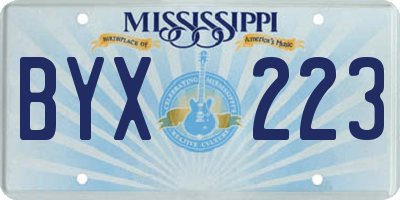 MS license plate BYX223