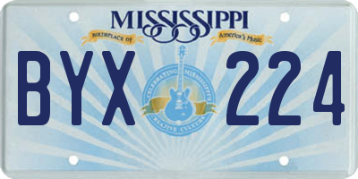 MS license plate BYX224